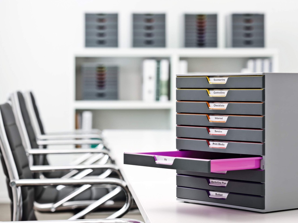 Ladenblok Durable Varicolor 10 gesloten laden grijs/assorti (76127)