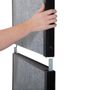 Akoestische scheidingswand MAULconnecto Uplight 180x100cm 3 panelen donkergrijs en frame antraciet met voet met LED-module