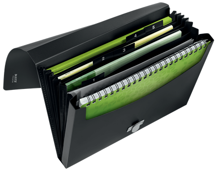 Voorordner Leitz Recycle PP A4 5-vaks met draaisluiting zwart
