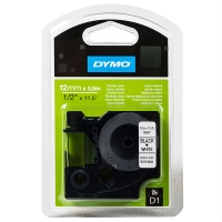 Dymo D1 tape flexibele nylon 12mmx3,5m zwart/wit (16957)