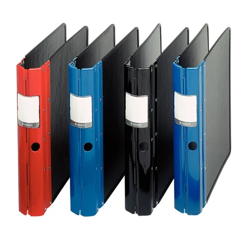 Ringmap Esselte Agrippa fiberboard en gelakt staal A4 4-ringen 60mm rug 60mm zwart