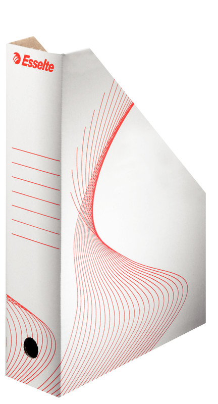 Tijdschriftencassette Esselte karton A4 80mm wit/rood