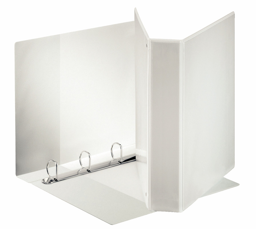 Panorama ringmap Esselte PP A4 maxi 4 D-ringen 50mm rug 77mm 3 insteekvakken wit