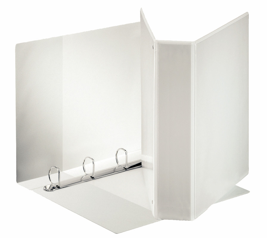 Panorama ringmap Esselte PP A4 maxi 4 D-ringen 60mm rug 86mm 3 insteekvakken wit