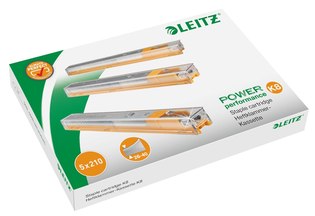 Nietcassette Leitz voor blokhechter 5551 K8 26/8 40vel geel (5581000)