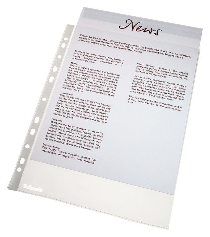 Showtas Esselte Economy PP A4 50 micron 11-gaats gekorreld (100)(560900E)