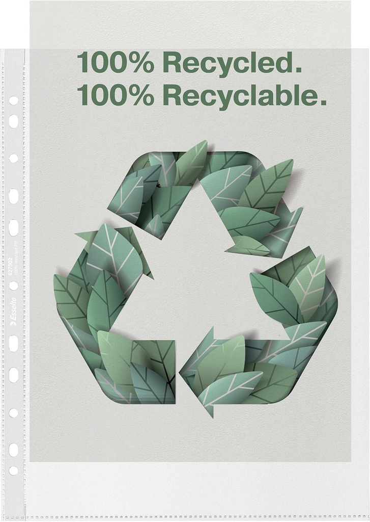 Showtas Esselte 100% Recycled PP A4 maxi 70 micron 11-gaats gekorreld transparant (50)