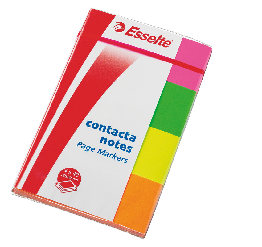 Memoblok Esselte Contacta Notes 20x50mm assorti fluo
