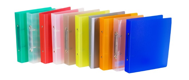 Ringmap Bronyl PP A5 2 ringen 25mm rug 35mm transparant rood