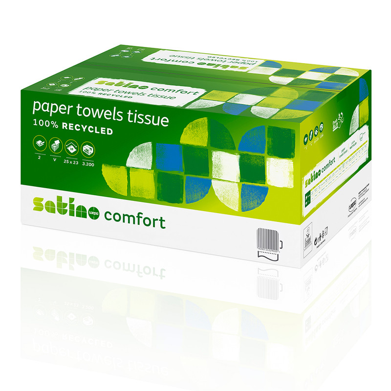 Handdoeken Satino papier V-vouw 2 laags 25x23cm 160vel (20)