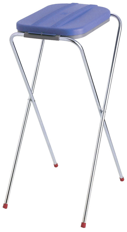 Zakhouder VepaBins met deksel en stalen opklapbaar frame blauw