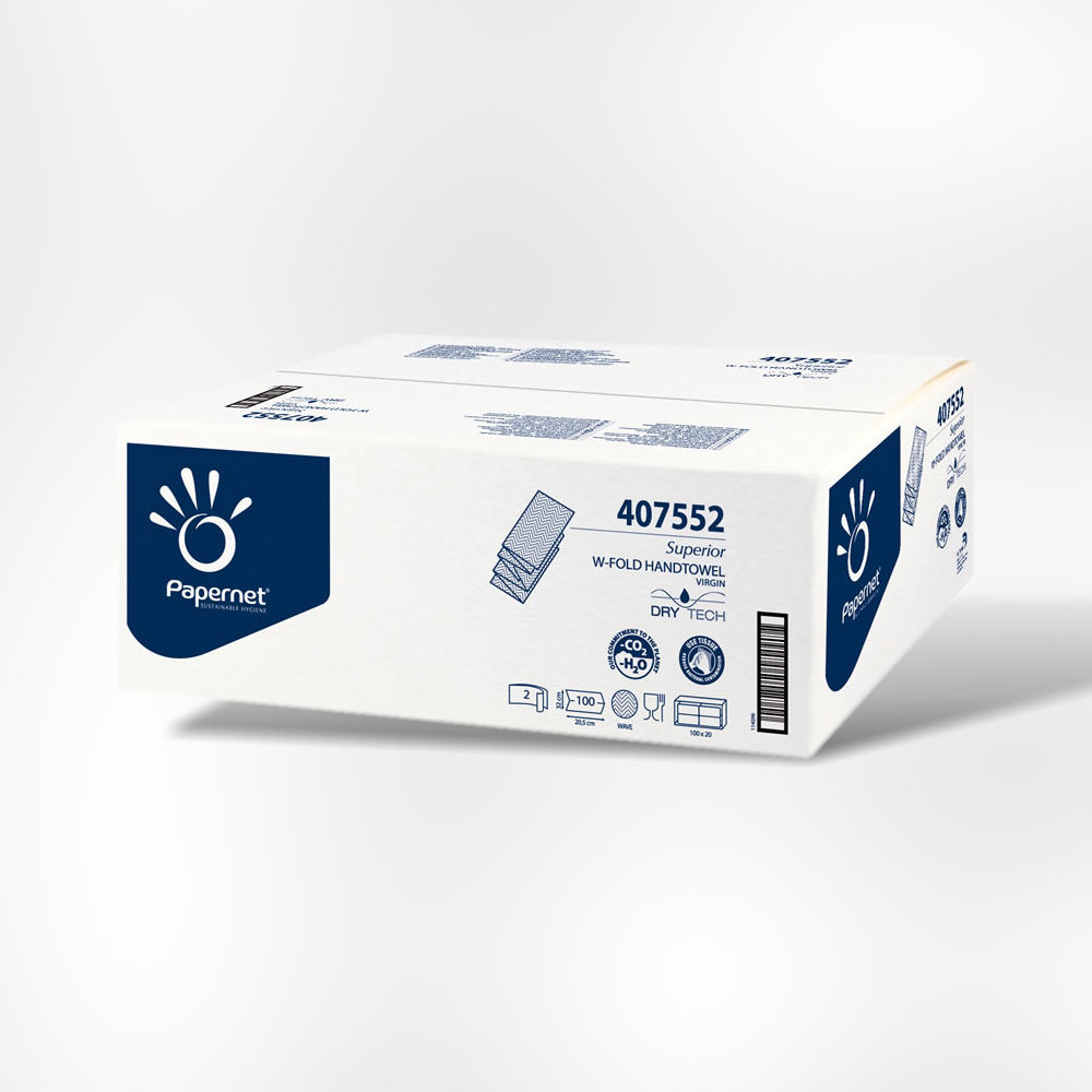 Handdoeken Papernet Dry Tech interfold W-vouw 20,3x32cm 2-laags 100vel (20)