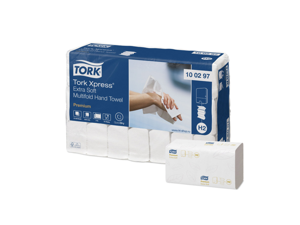 Handdoeken Tork Xpress Multifold Extra Soft H2 2-laags 100vel (21) - FSC mix credit