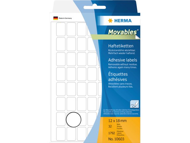 Etiketten Herma 56 etik/bl 12x18mm wit afneembaar (32)
