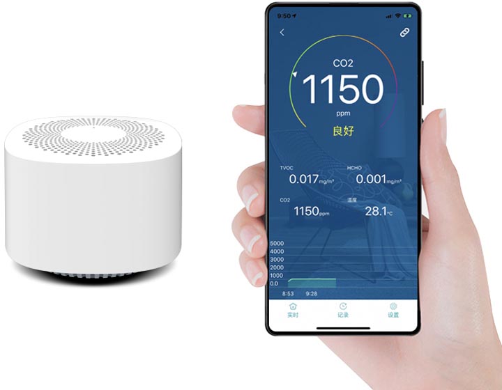 Luchtkwaliteitmeter Kokoon Air Protect mini Bluetooth connectie