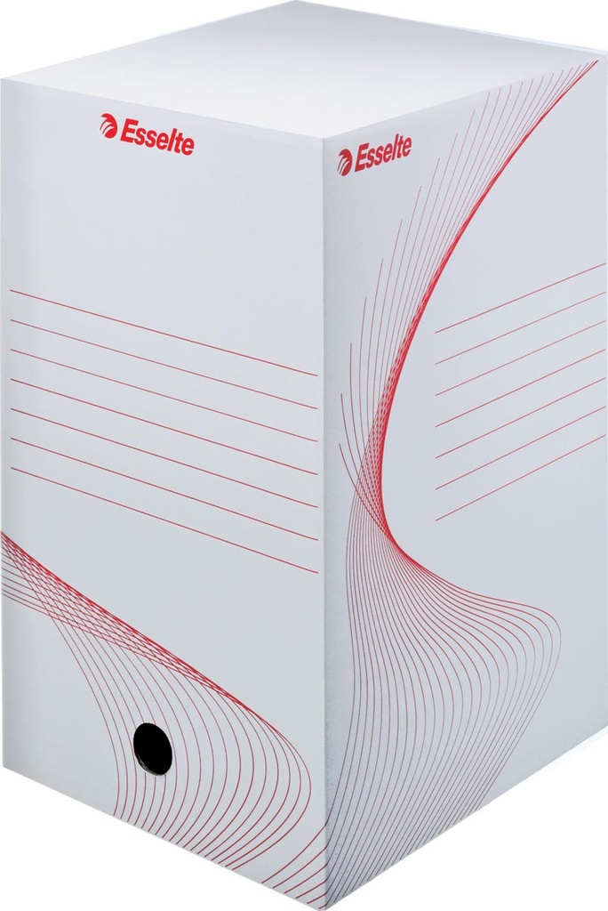 Archiefdoos Esselte Boxy karton 250x352mm rug 200mm wit/rood