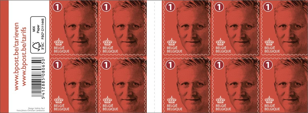 Postzegels Bpost Nationaal Koning Filip non-prior (100)