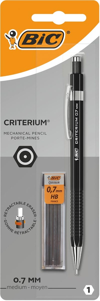 Vulpotlood BIC Criterium 0,7mm met 12 gratis vullingen zwart