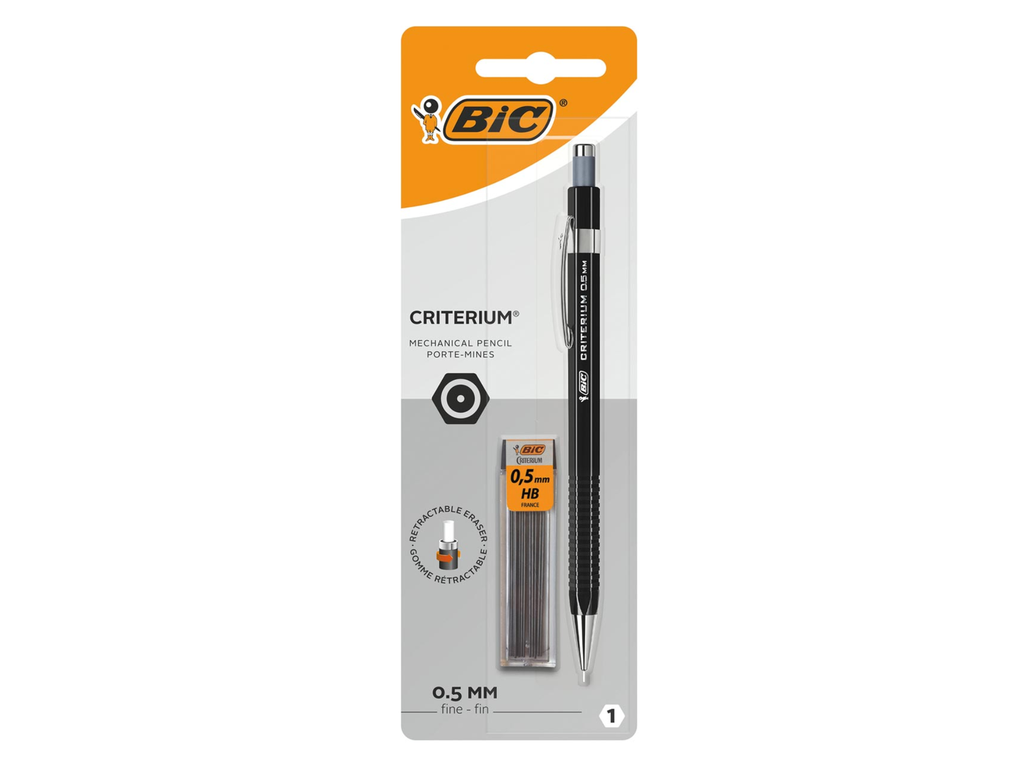 Vulpotlood BIC Criterium 0,5mm met 12 gratis vullingen zwart