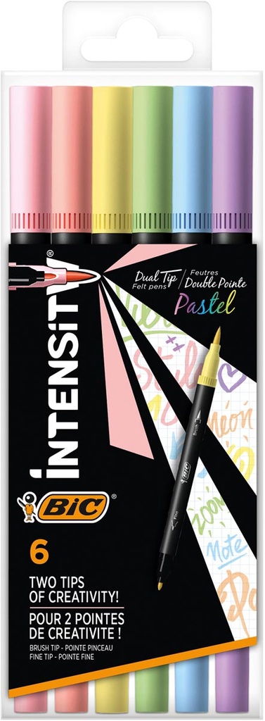 Viltstift BIC Intensity Dual tip assorti pastel (6)