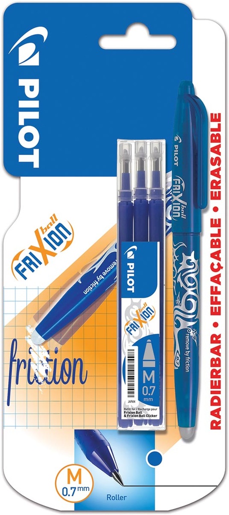 Inktroller met 3 vullingen Pilot 0,7mm blauw