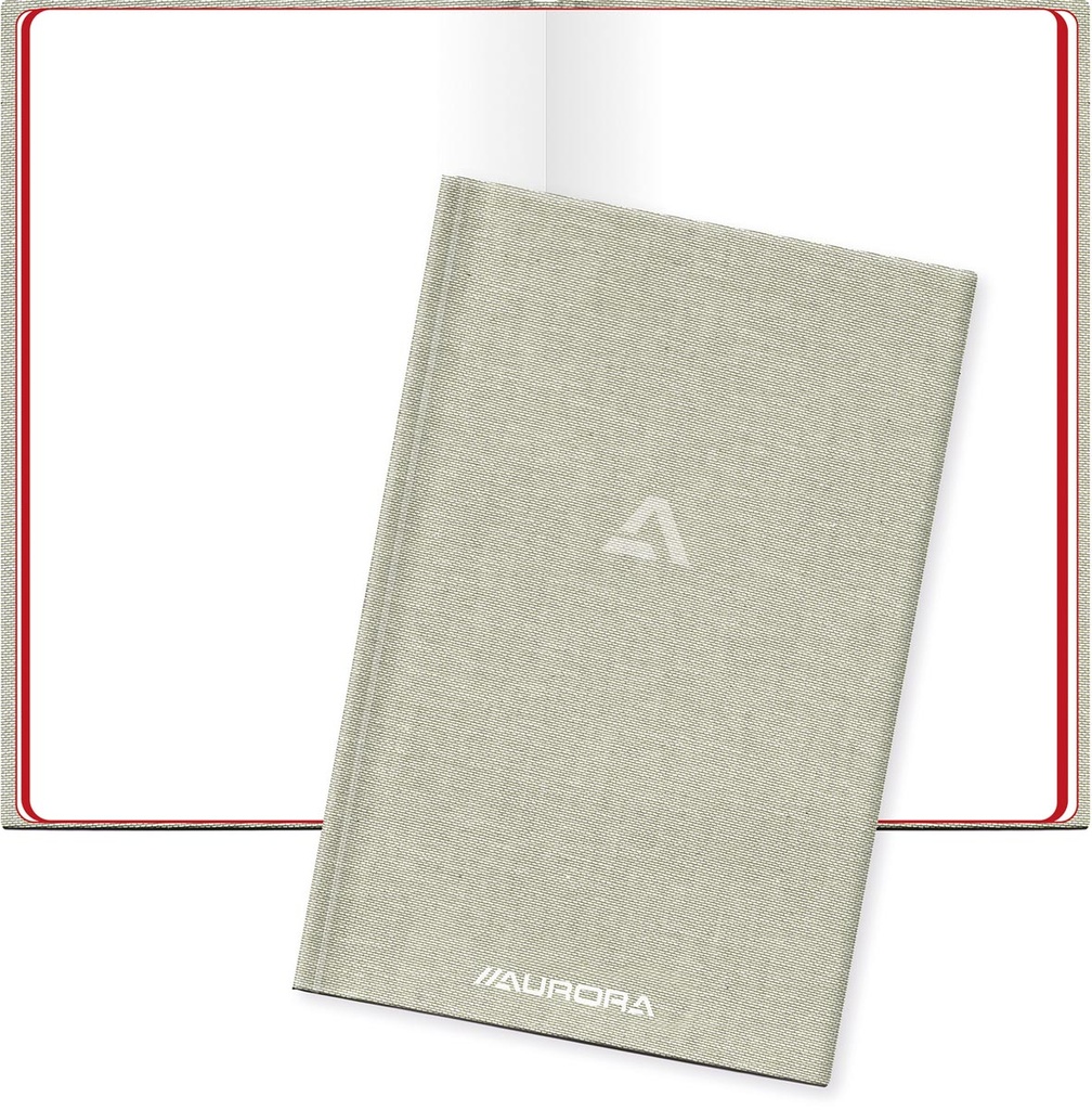 Copybook Aurora linnen kaft 14,5x22cm blanco 192 blz grijs