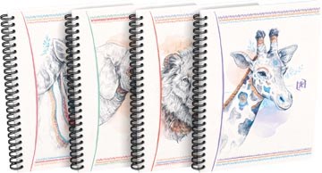 Spiraalschrift Oxford Boho karton A5 geruit 5mm 120 blz assorti