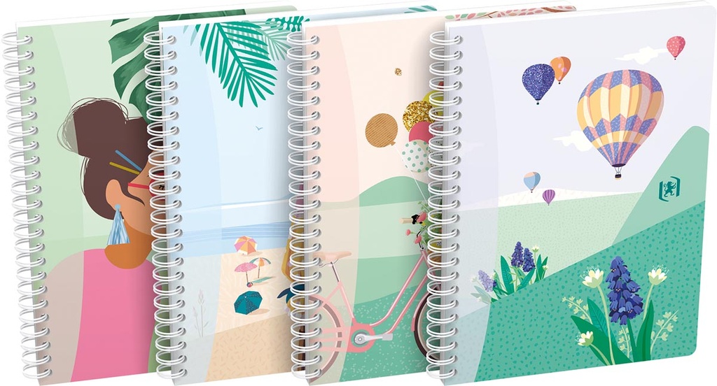 Spiraalschrift Oxford horizons Karton A5 geruit 5mm 120 blz assorti
