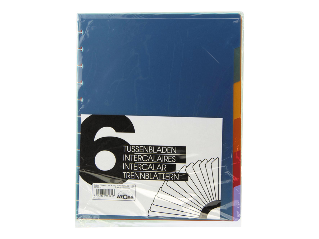 Tabbladen Atoma PP A4 6 tabs assorti