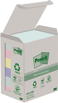 Memoblok Post-It recycled nature 38x51mm 100vel assorti (6)