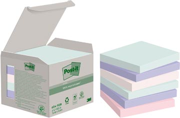 Memoblok Post-It recycled nature 76x76mm 100vel assorti (6)