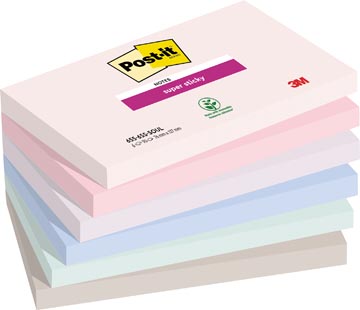 Memoblok Post-It Super Sticky Notes Soulful 76x127mm 90vel assorti (6)