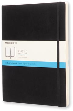 Notitieboek Moleskine soepele kaft 19x25cm puntraster 192 blz zwart