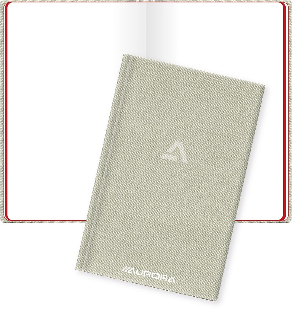 Copybook Aurora linnen kaft 10,5x16,5cm blanco 192 blz grijs