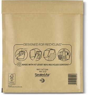 Luchtkussenomslagen Mail Lite E/2 220 x 260 mm m/s goud (100)