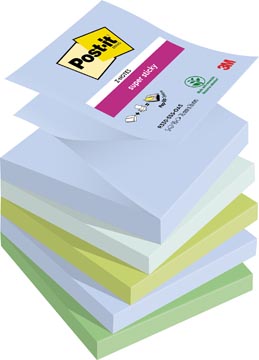 Z-notes Post-It super sticky oasis 76x76mm 90vel assorti (5)