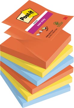 Z-notes Post-It super sticky playful 76x76mm 90vel assorti (6)