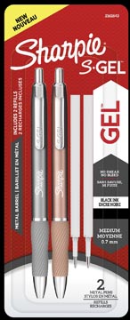 Gelroller Sharpie S-Gel zwarte inkt medium punt assorti metallic (2)