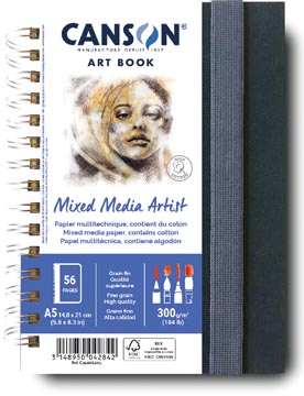 Tekenboek Canson Mixed Media Artist A5 28vel 300 g/m²
