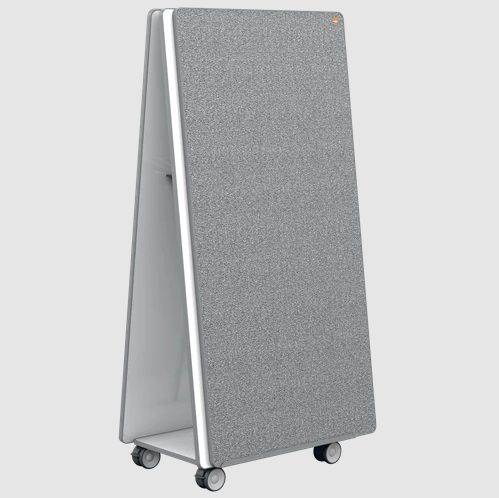 Whiteboard Nobo Move&Meet complete set afneembaar en draagbaar whiteboard/memobord grijs