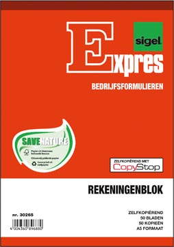 Rekeningblokken Sigel Expres A5 Nederlands Dupli 50x2vel