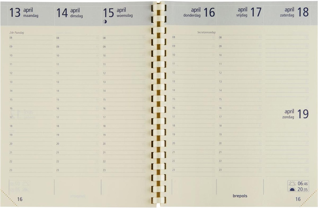 Vulling agenda Brepols 2027 Optivision Large Nederlandstalig 1 week/2 pagina's