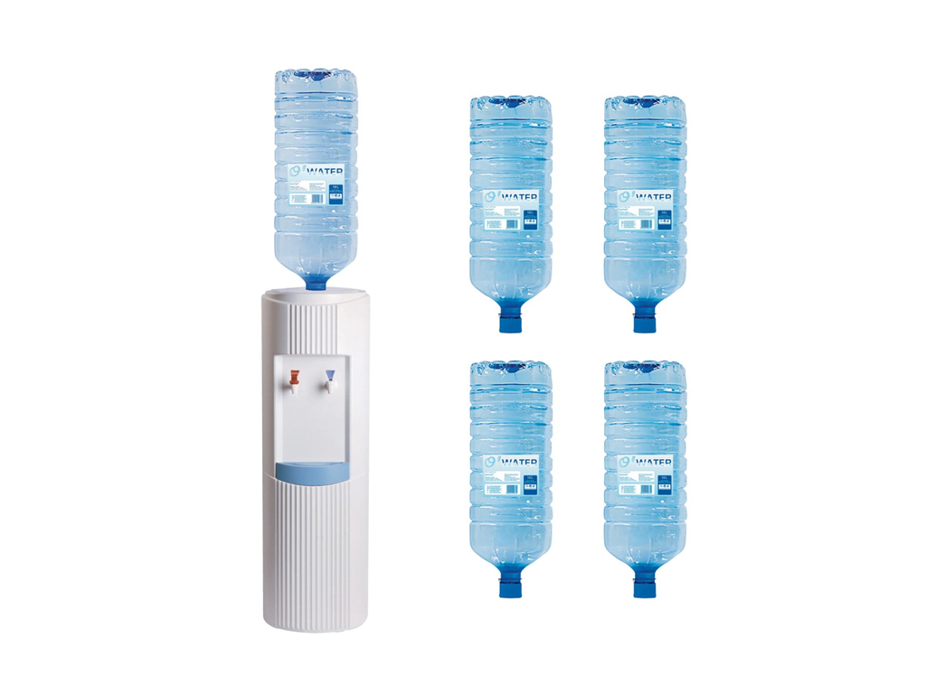 Waterkoeler O-Water Wit met 6 x bronwater 18l