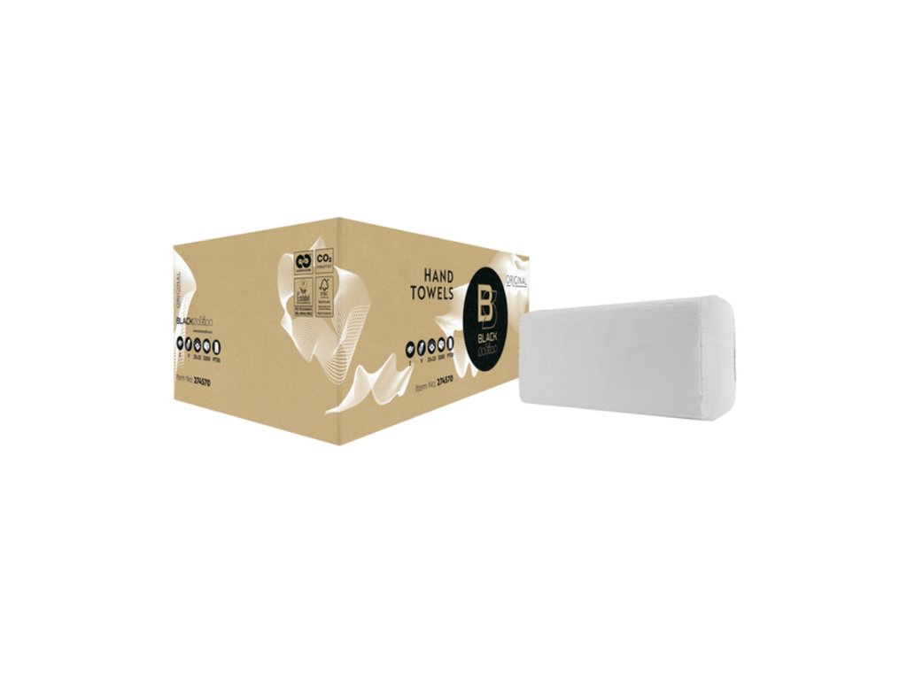 Handdoeken Satino Black papier V-vouw 2-laags 25x23cm (3200)