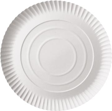 Bord karton rond Ø26cm wit (100)