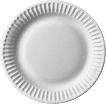 Bord karton rond Ø15cm wit (100)