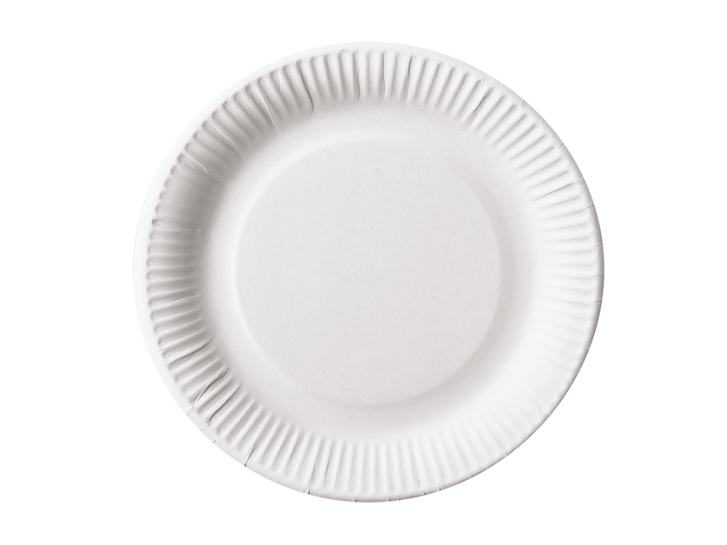 Bord karton rond Ø23cm wit (100)
