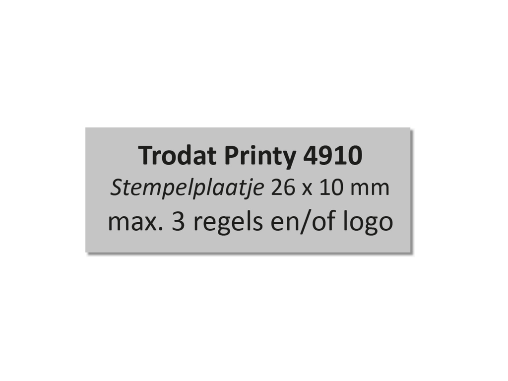 Tekstplaatje voor Trodat Printy 4910 met inktkussen
