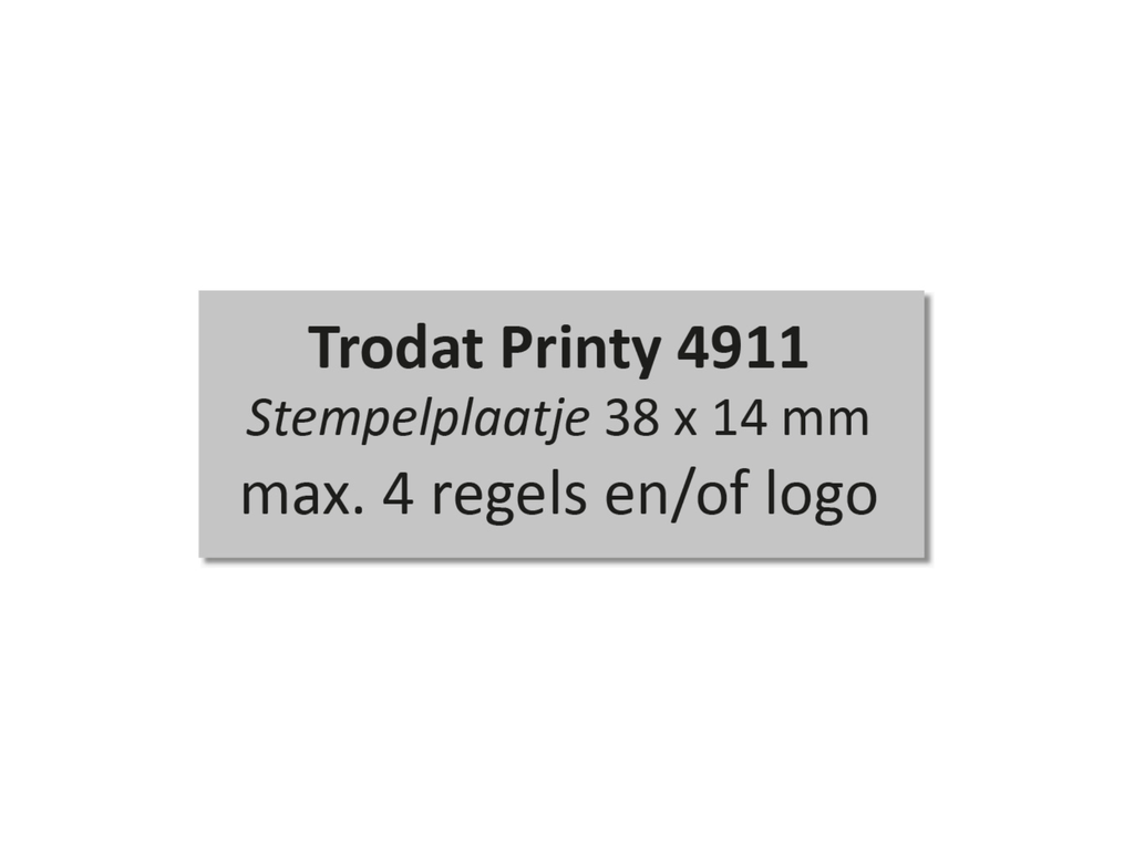 Tekstplaatje voor Trodat Printy 4911 met inktkussen