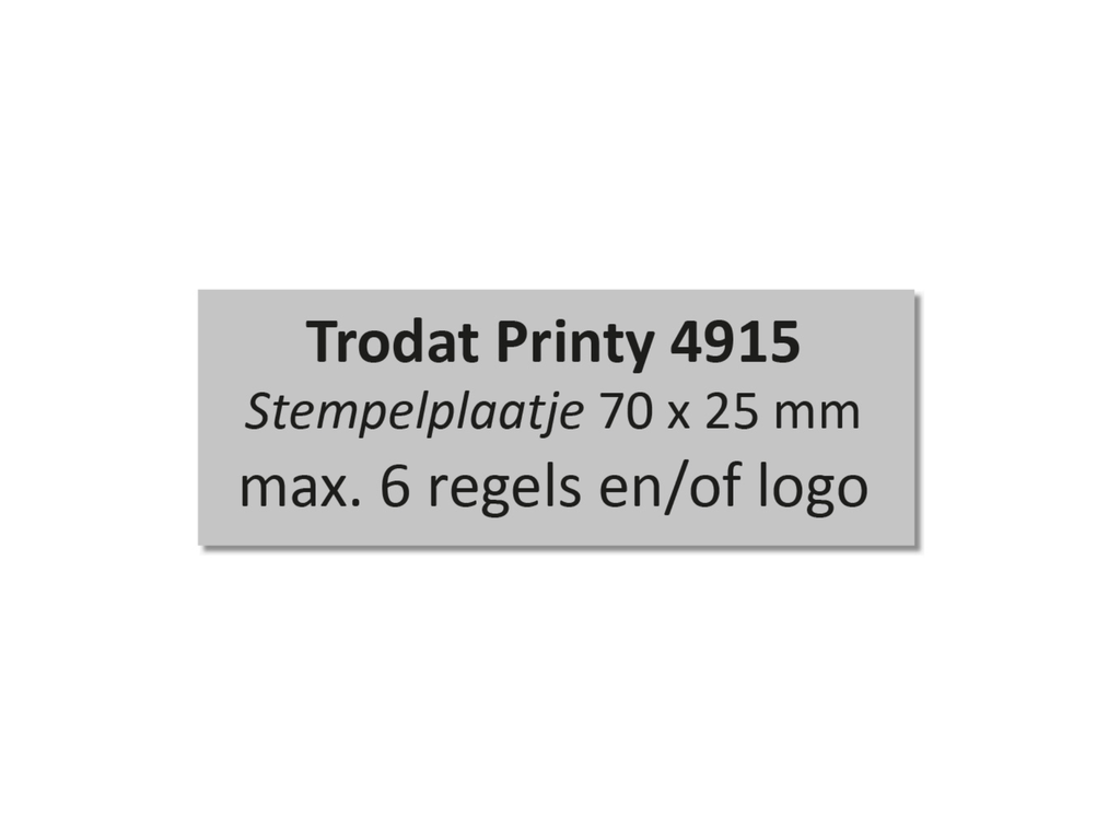 Tekstplaatje voor Trodat Printy 4915 met inktkussen
